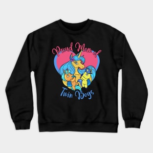 Unicorn Twins - Proud Mom of Twin Boys Crewneck Sweatshirt